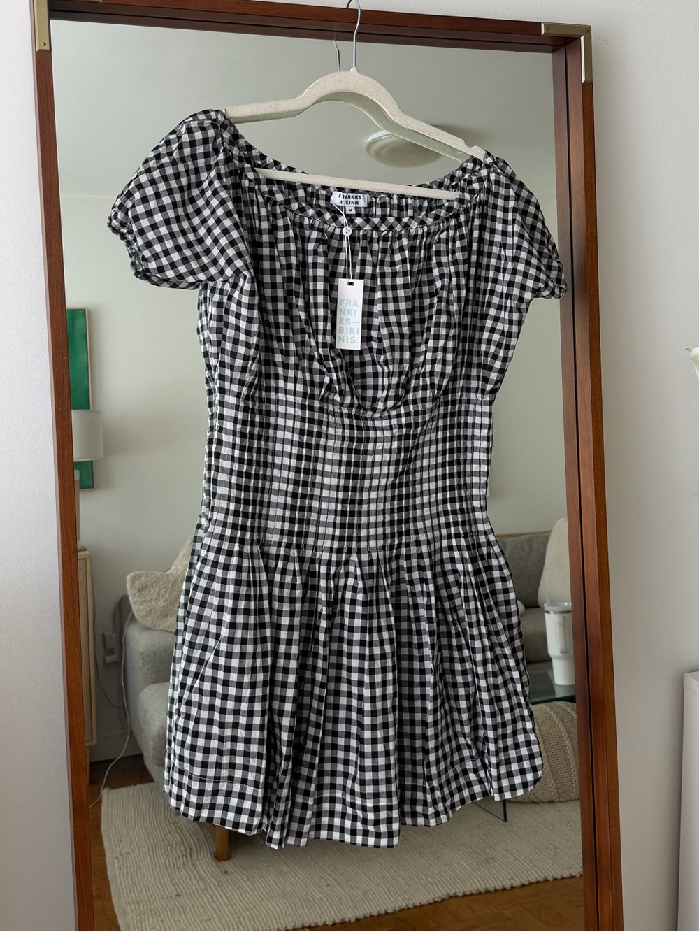 NWT Frankie's Bikinis Sadie Gingham Mini Dress - Picture 4 of 6